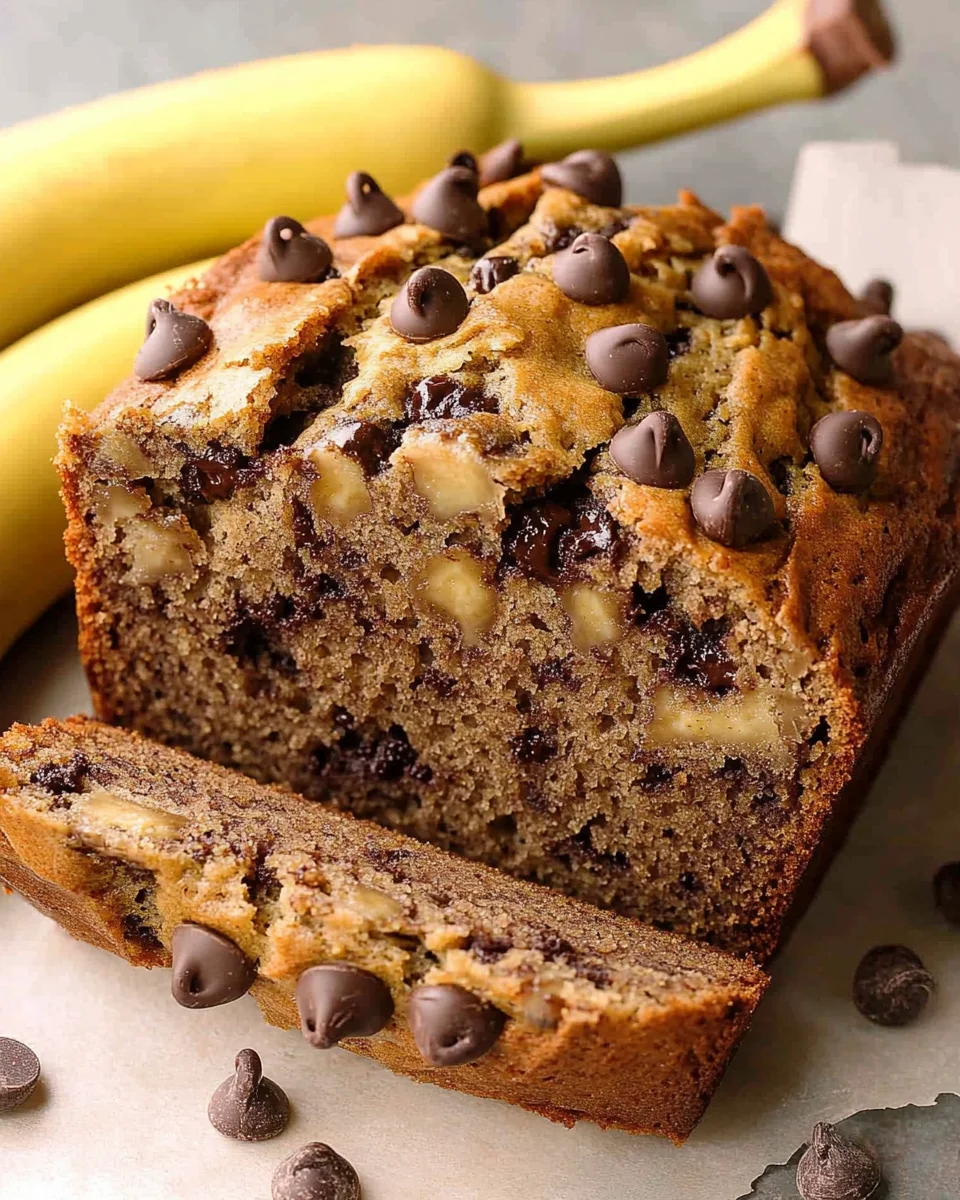 Super Moist Chocolate Chip Banana Bread Super