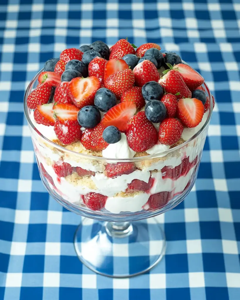 Red White and Blue Strawberry Shortcake Trifle Red, White and Blue Strawberry Shortcake Trifle