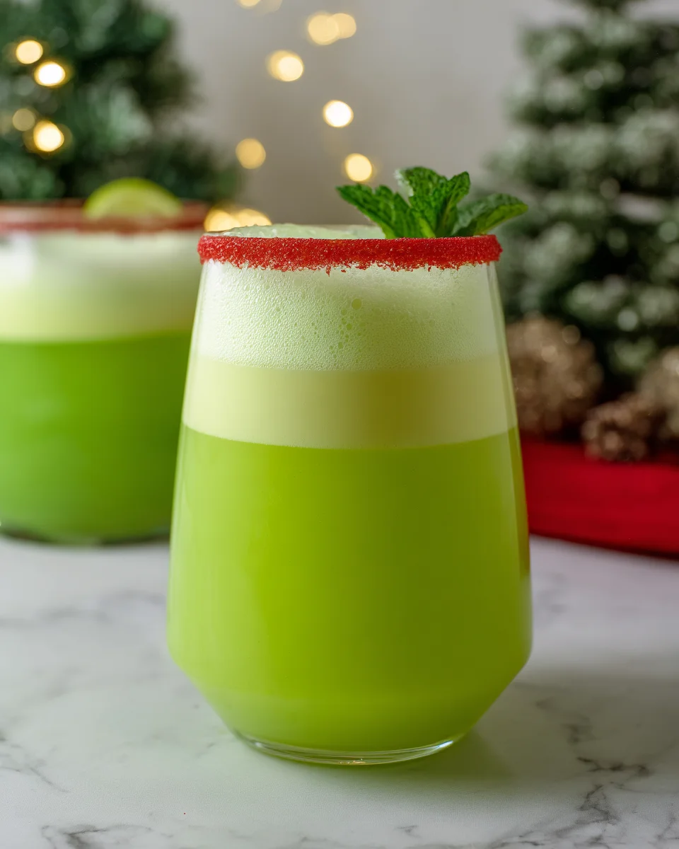 Non-Alcoholic Grinch Mocktail for Christmas Non-Alcoholic