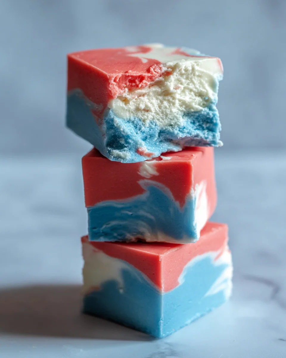 4th of July Tie Dyed Fudge 4th