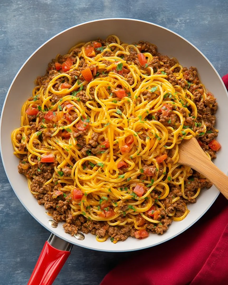One Pot Taco Spaghetti One
