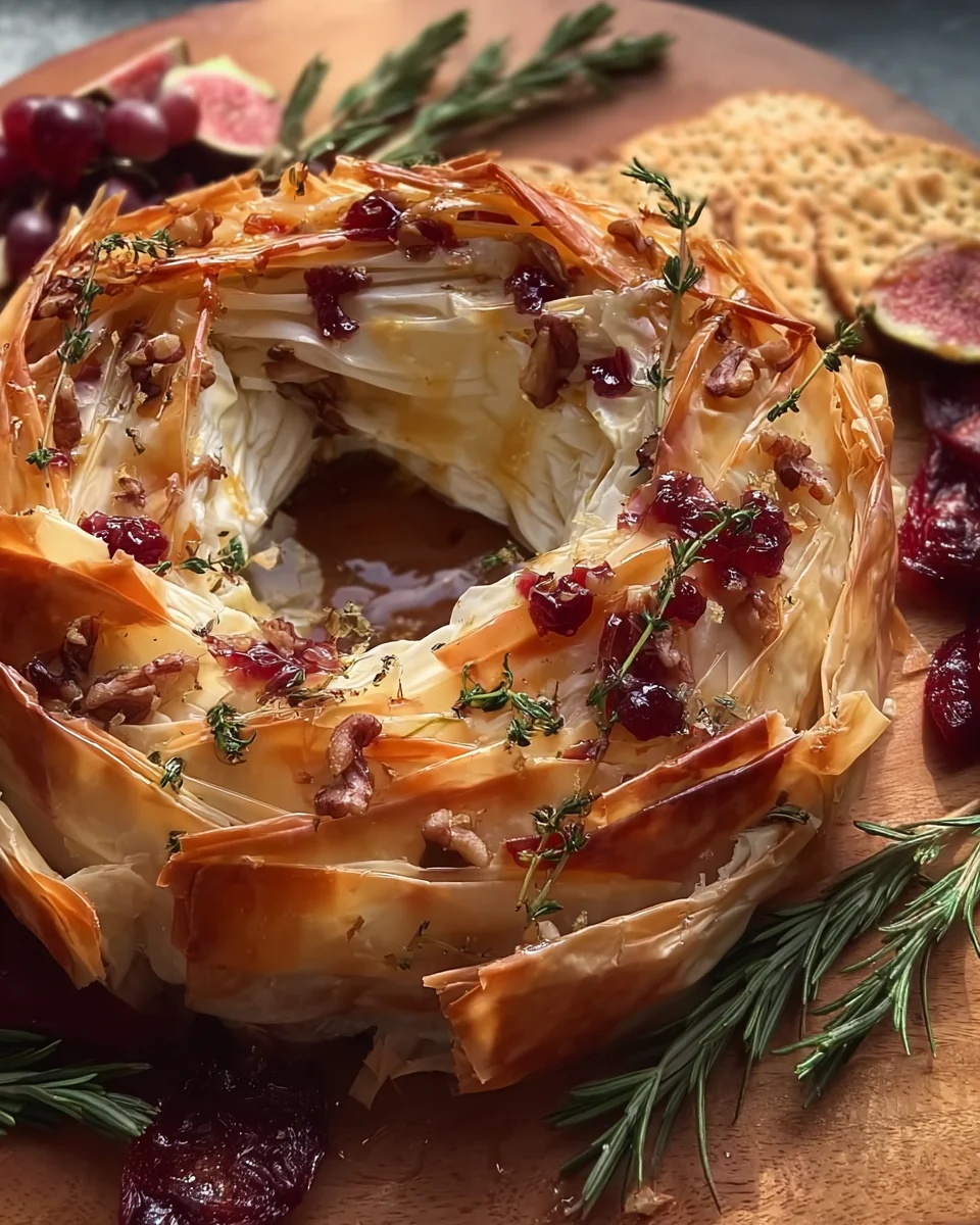 Baked Brie Phyllo Wreath Baked Brie Phyllo Wreath