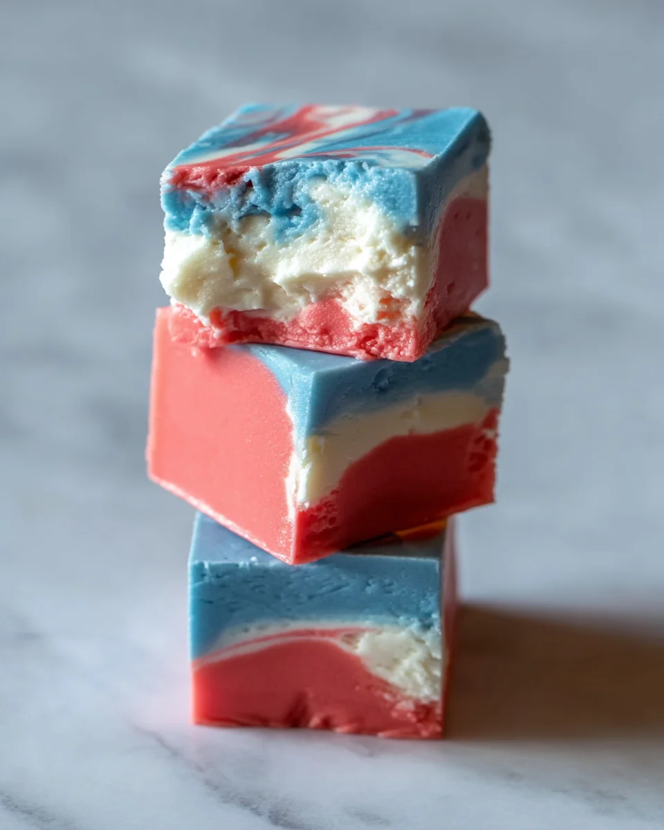 4th of July Tie Dyed Fudge 4th