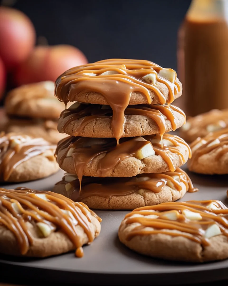 Caramel-Drizzled Apple Cinnamon Cookies Caramel-Drizzled