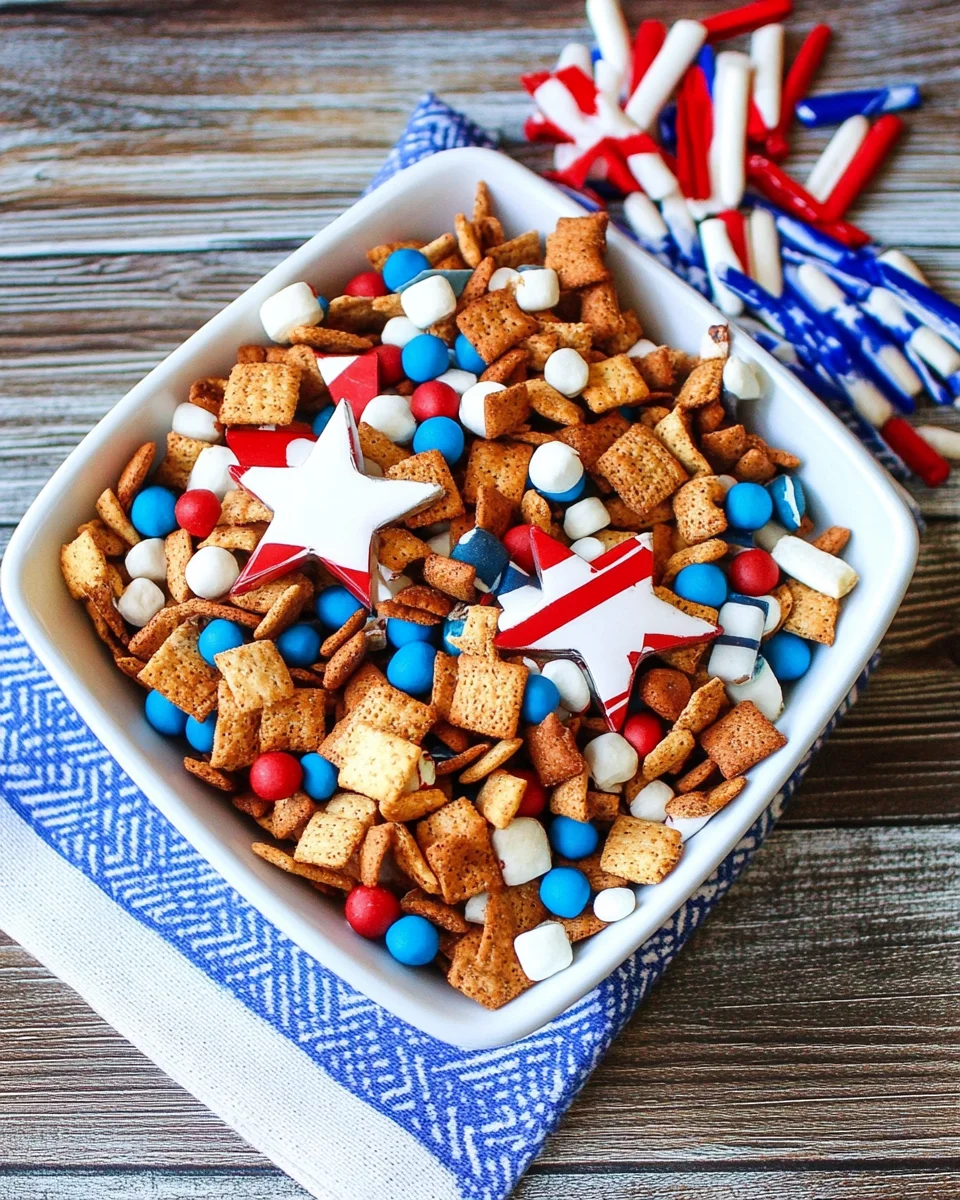 Red white and blue snack mix Red,
