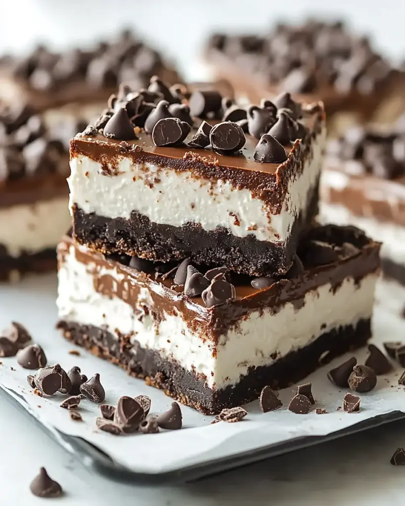 Death-By-Chocolate No Bake Cheesecake Bars Death-By-Chocolate No Bake Cheesecake Bars