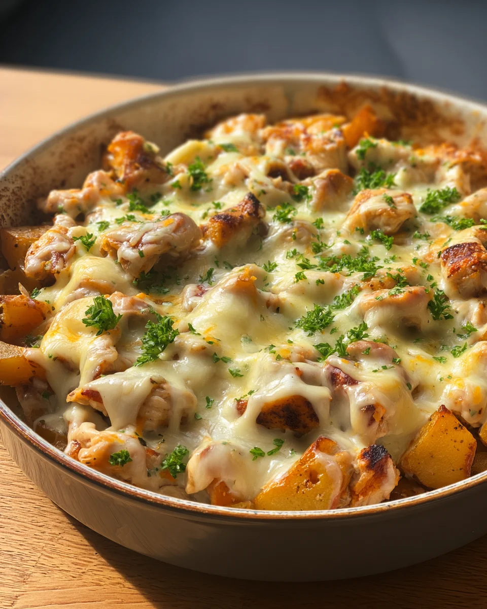 Cheesy Chicken Potato Bake Cheesy