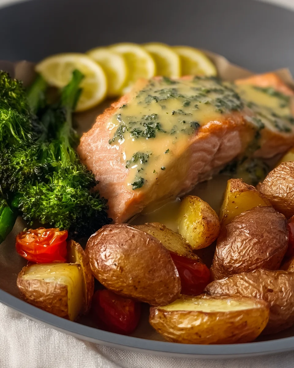 Sheet Pan Baked Salmon with Lemon Sauce Sheet