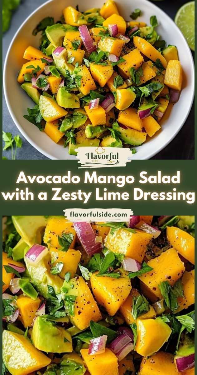 Avocado Mango Salad with a Zesty Lime Dressing