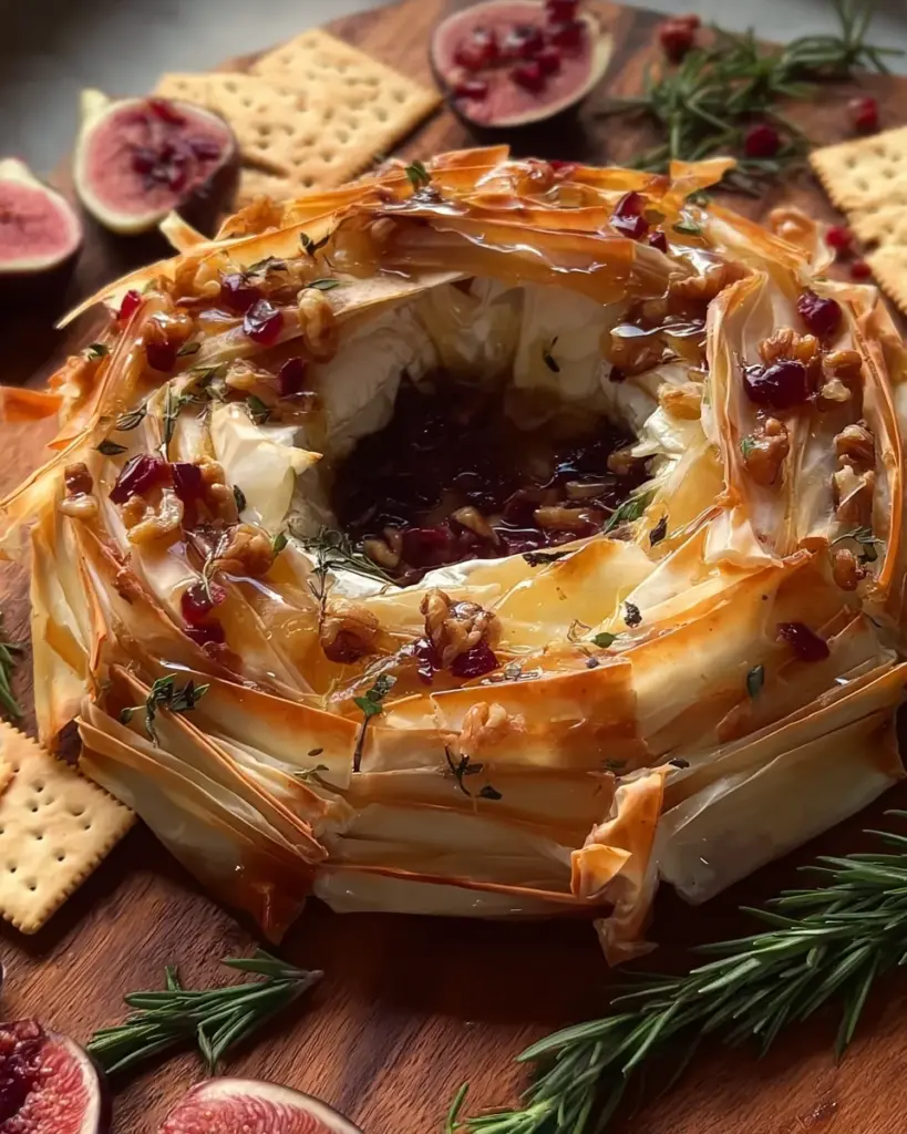 Baked Brie Phyllo Wreath Baked Brie Phyllo Wreath