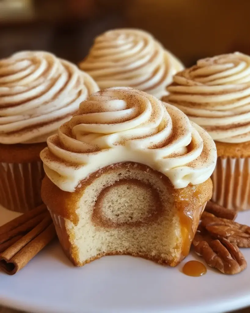 Cinnamon Roll Cupcakes With Swirl Frosting Cinnamon Roll Cupcakes With Swirl Frosting
