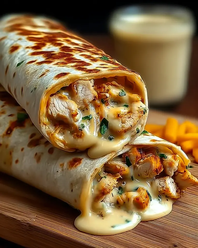 Cheesy Garlic Chicken Wraps Cheesy Garlic Chicken Wraps