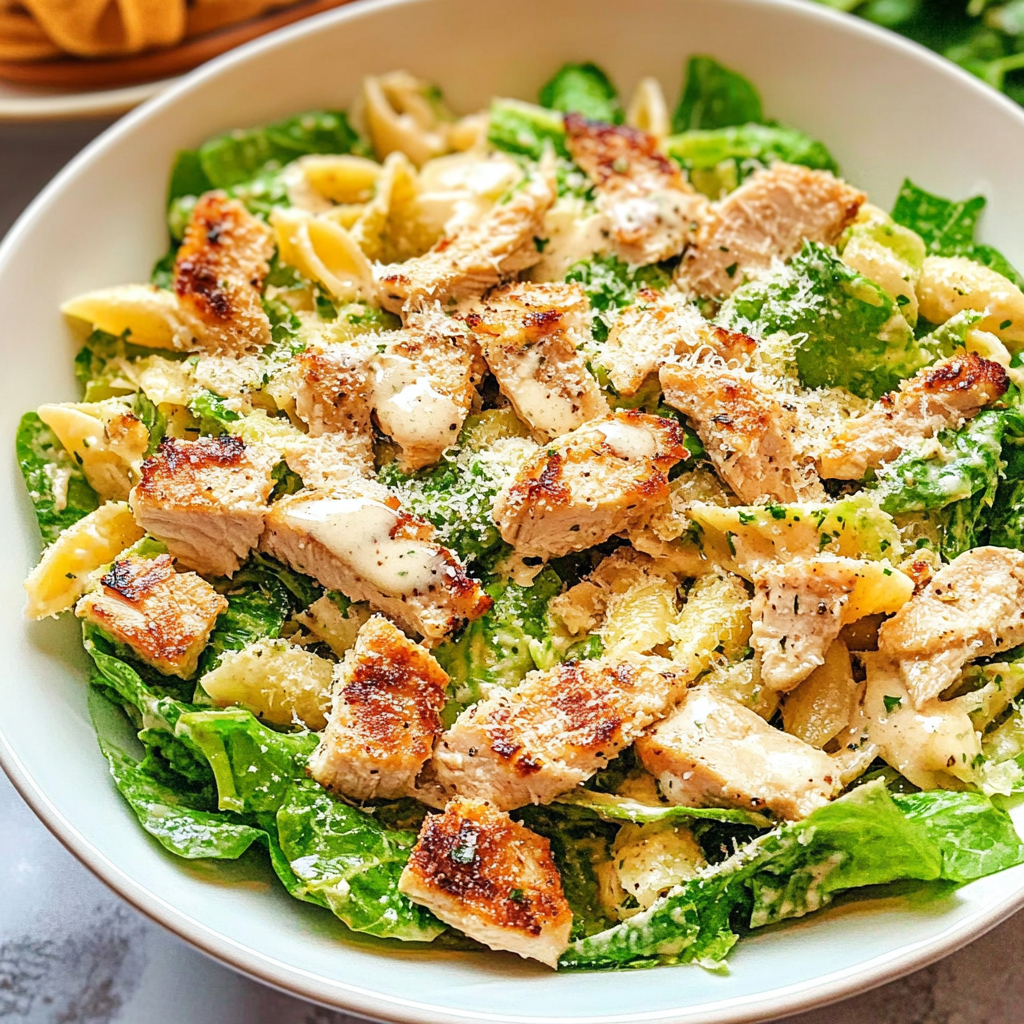 Chicken Caesar Pasta Salad Serving and storing