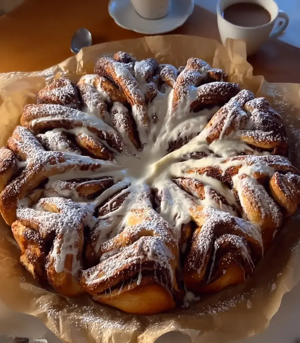 cinnamon roll pull apart snowflake