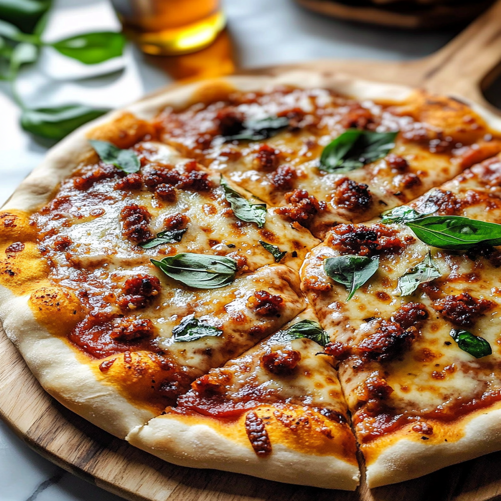 Homemade Chorizo Pizza Serving and storing