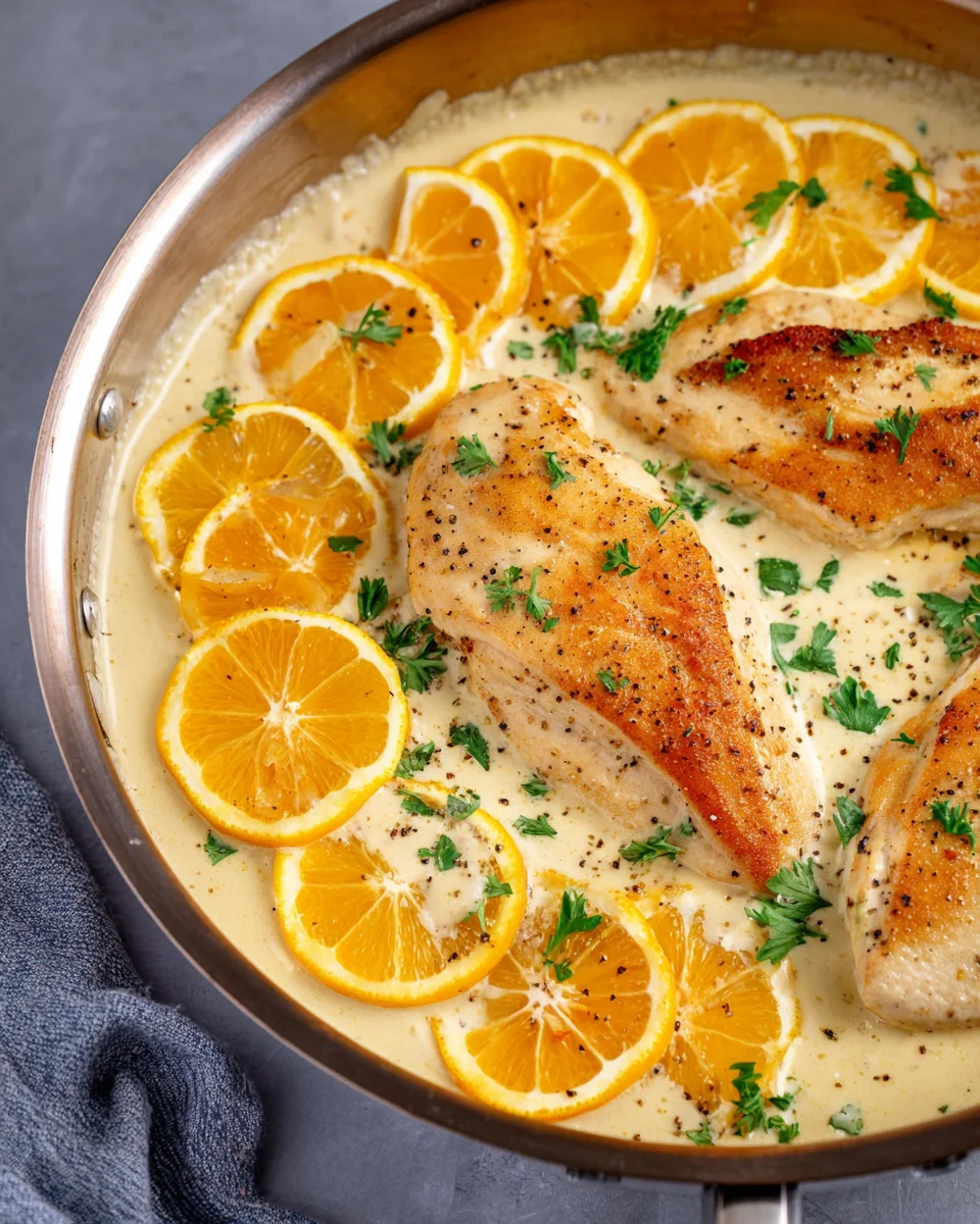 Creamy Lemon Pepper Skillet Chicken Creamy