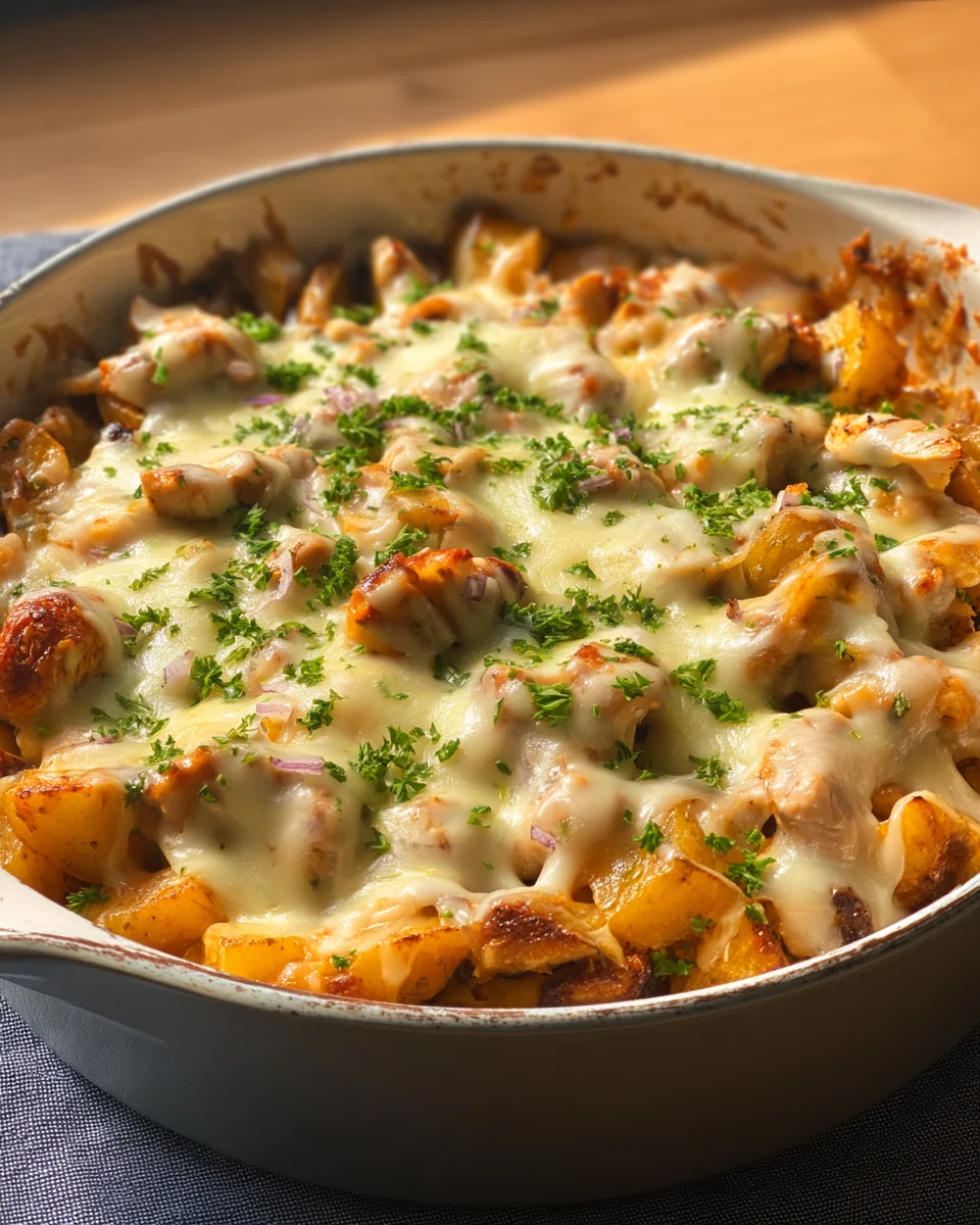 Cheesy Chicken Potato Bake Cheesy