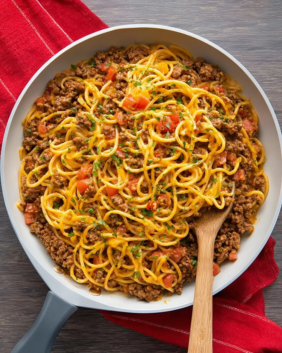 One Pot Taco Spaghetti One