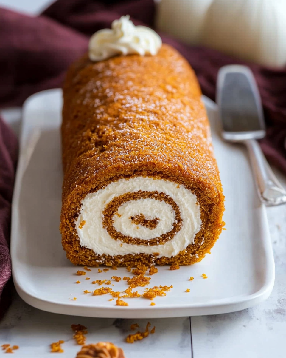 Easy Pumpkin Roll with Cream Cheese Filling