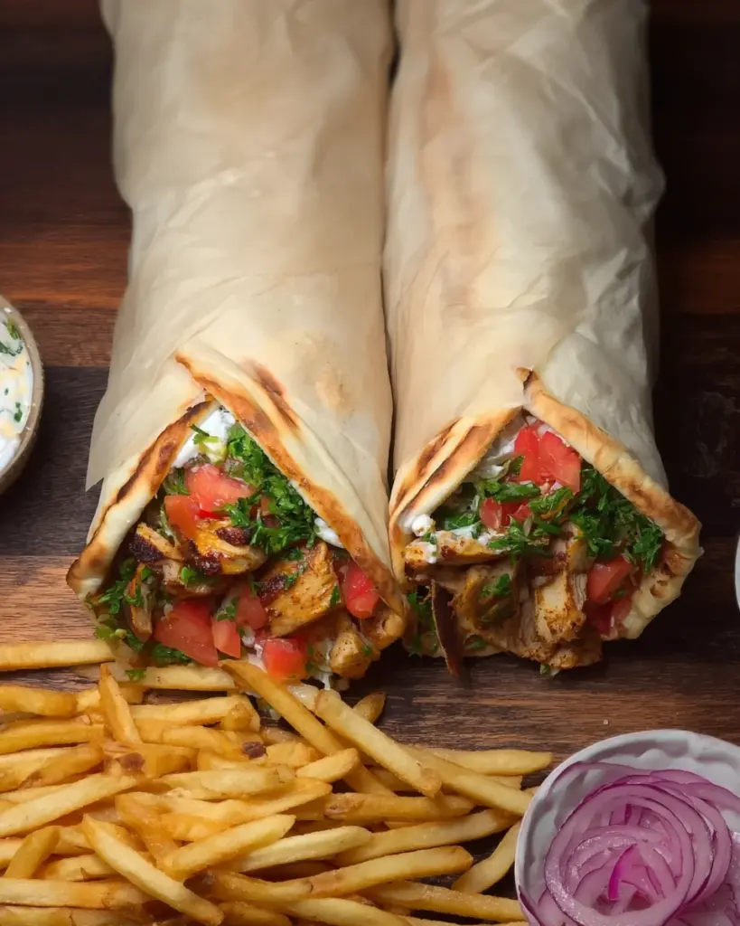Chicken Sharwama Wrap with garlic sauce Chicken Sharwama Wrap with garlic sauce