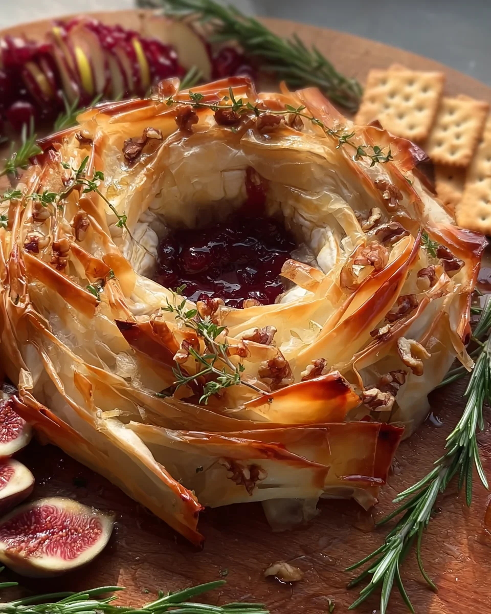 Baked Brie Phyllo Wreath Baked Brie Phyllo Wreath