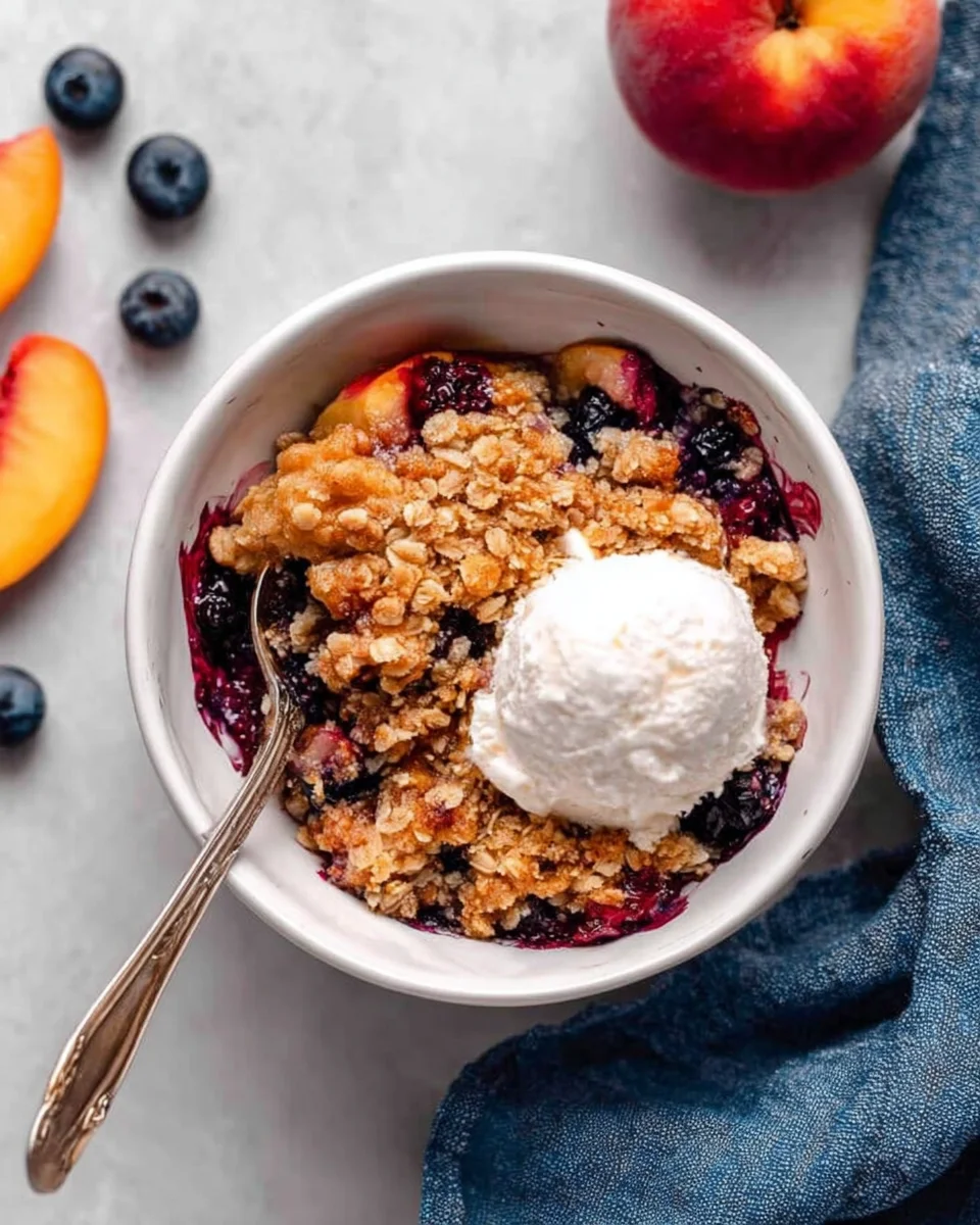 Blueberry Peach Crumble Blueberry