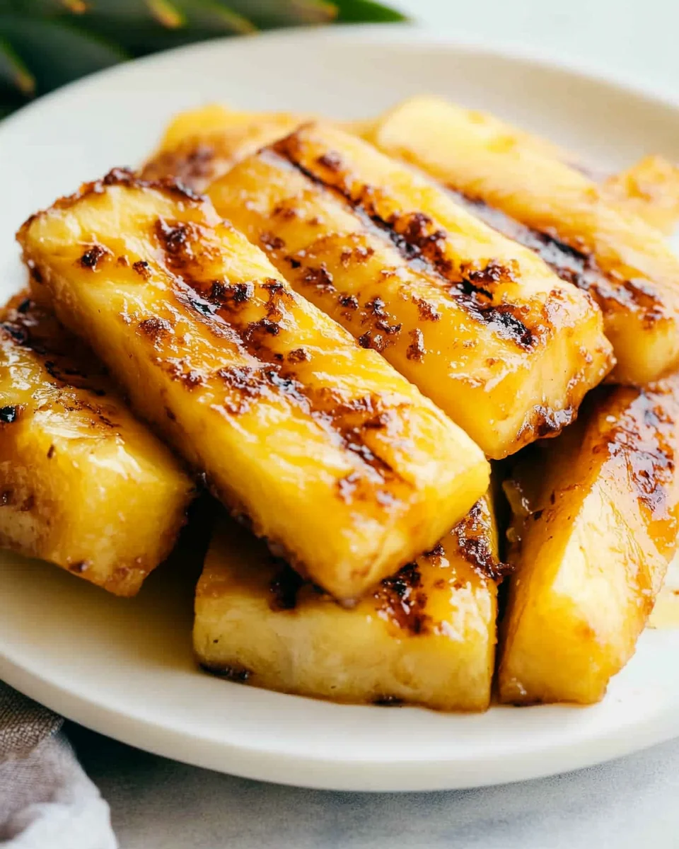Grilled Caramelized Brown Sugar Pineapple Grilled