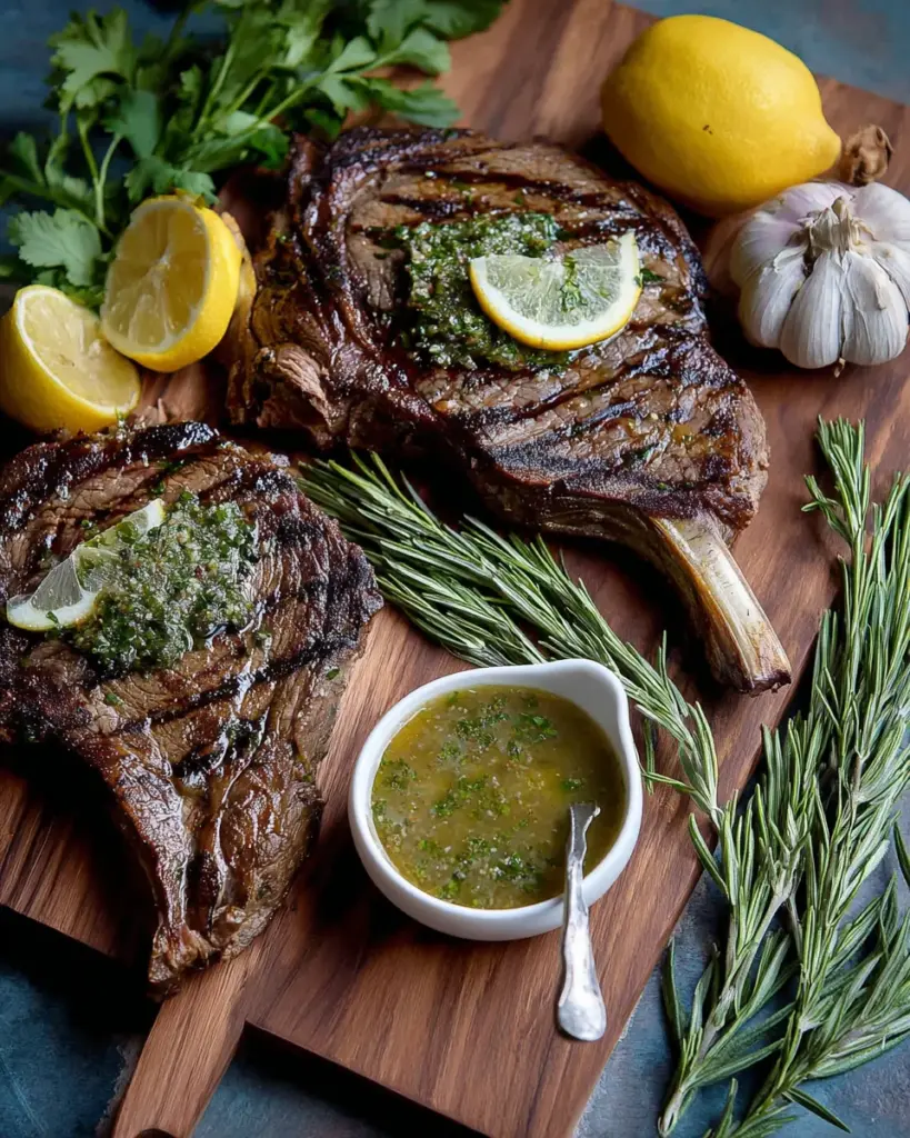 Grilled Flank Steak with Lemon-Herb Sauce Grilled Flank Steak with Lemon-Herb Sauce
