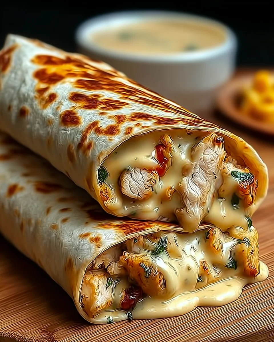 Cheesy Garlic Chicken Wraps Cheesy