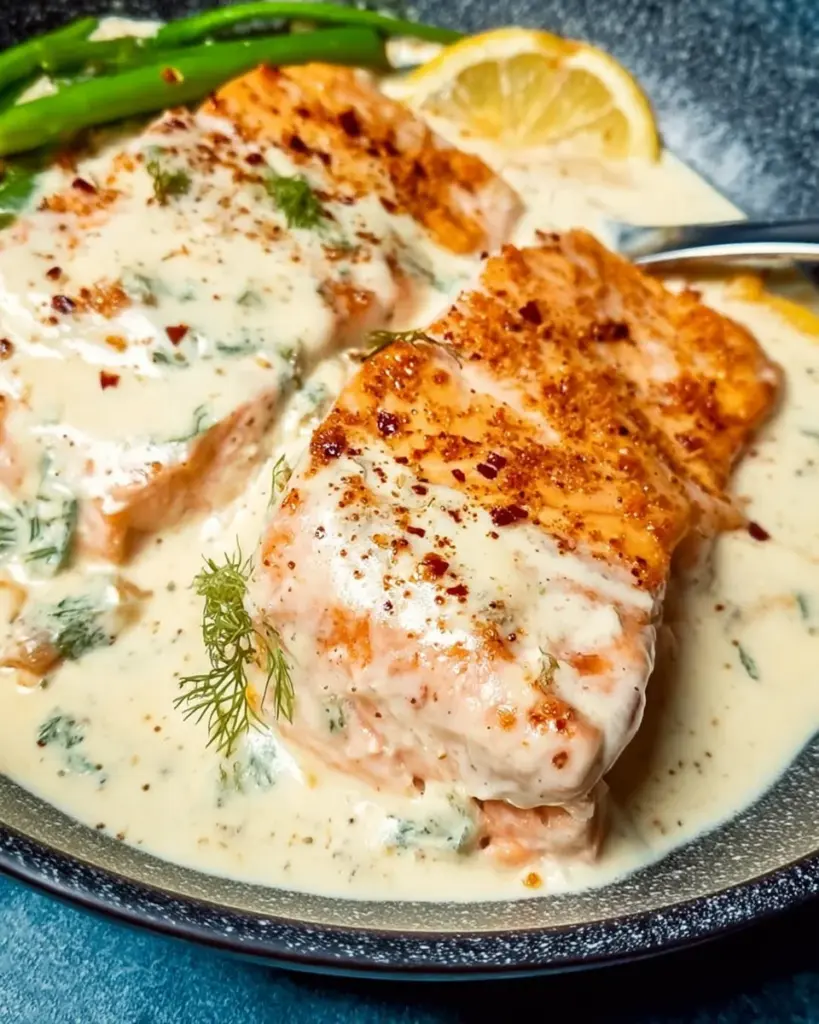 Salmon with Lemon Cream Sauce Salmon with Lemon Cream Sauce
