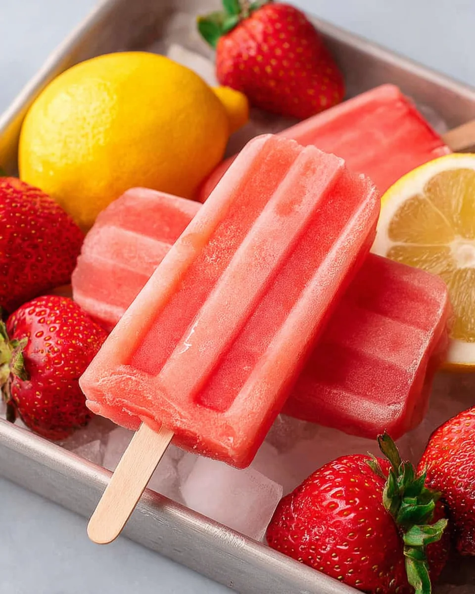 Strawberry Lemonade Popsicles Strawberry