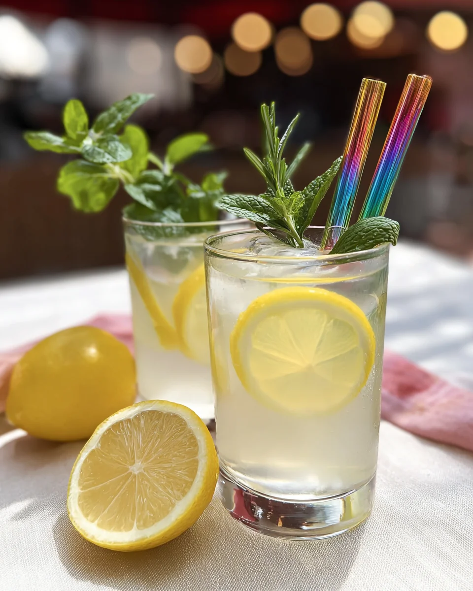 Mint and Rosemary Lemonade with Vanilla Mint