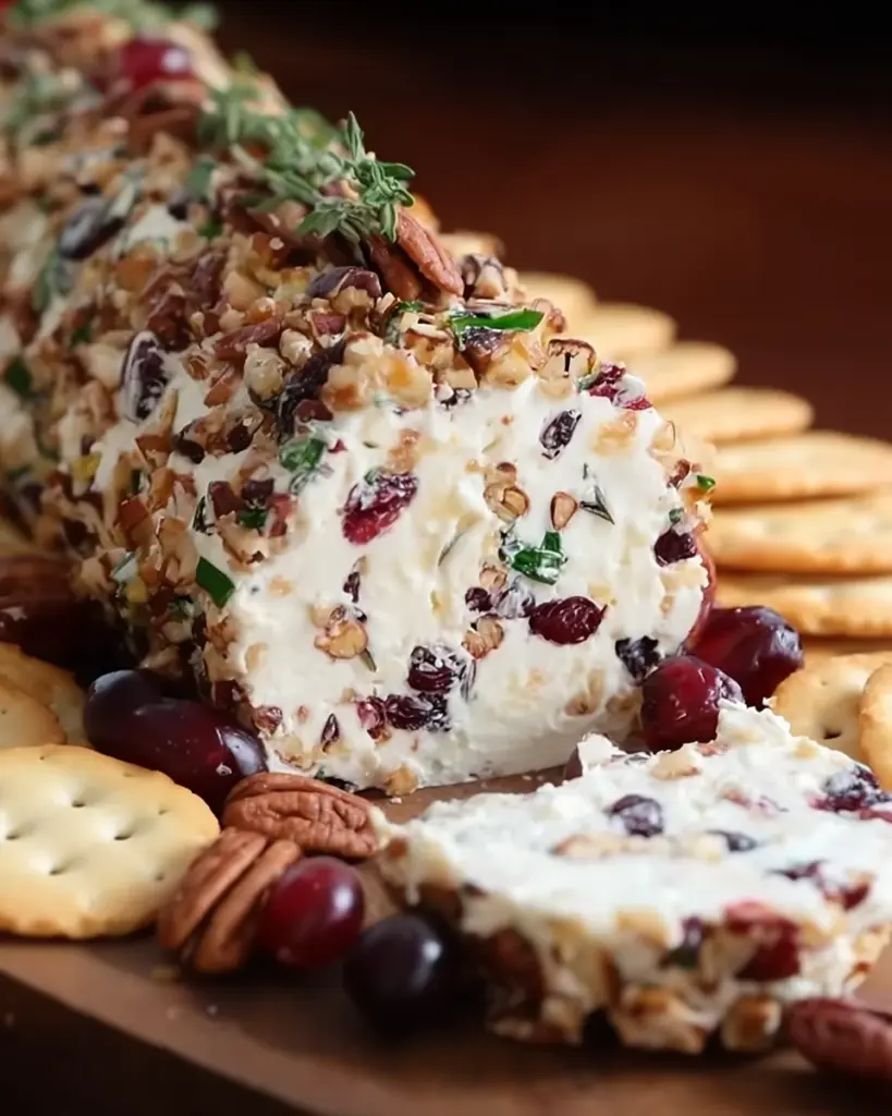 Cranberry Cranberry, Pecan and Cheese Log