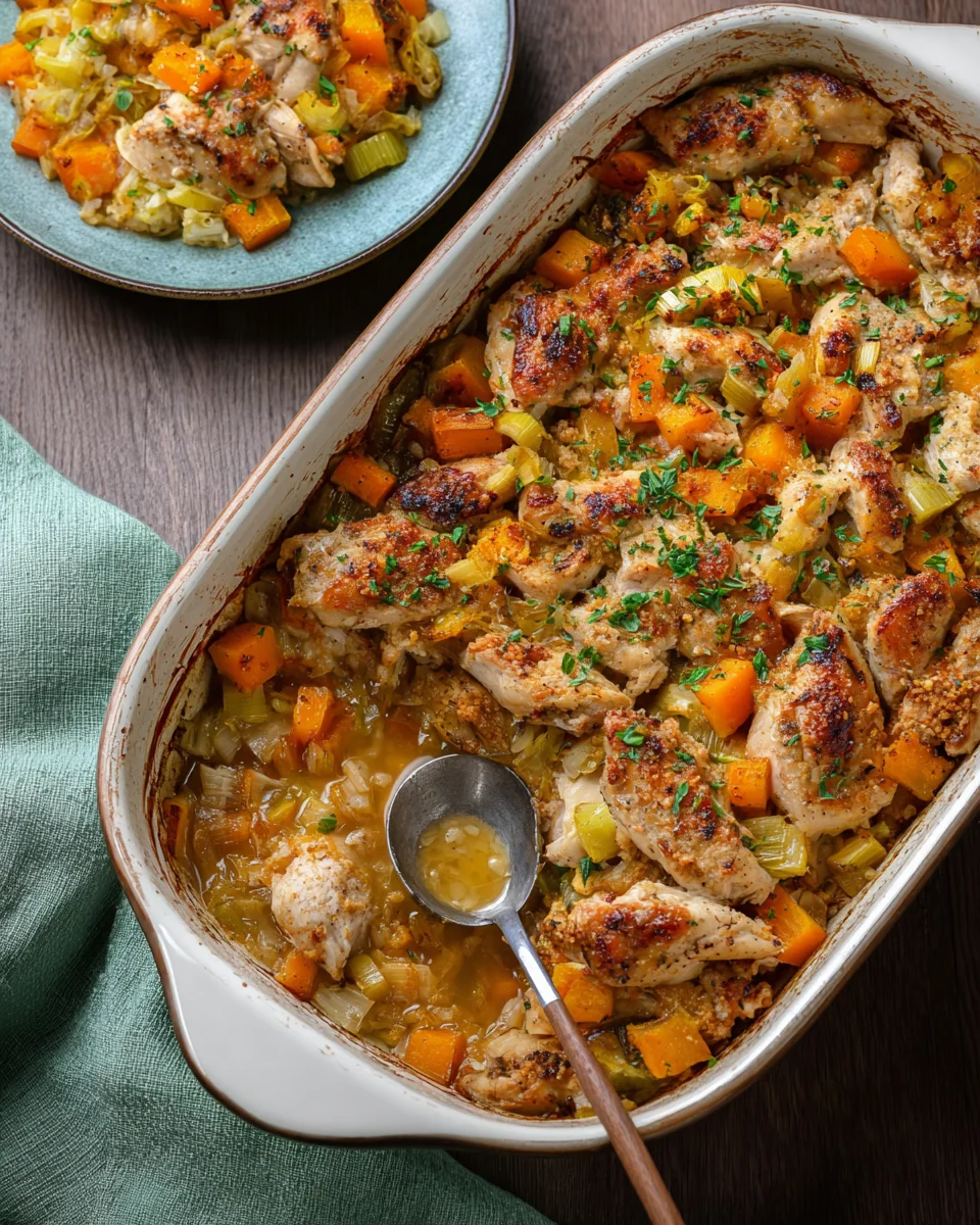 Chicken Leek and Butternut Squash Bake Chicken,