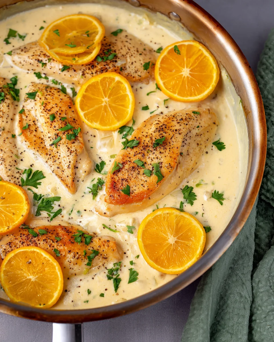 Creamy Lemon Pepper Skillet Chicken Creamy