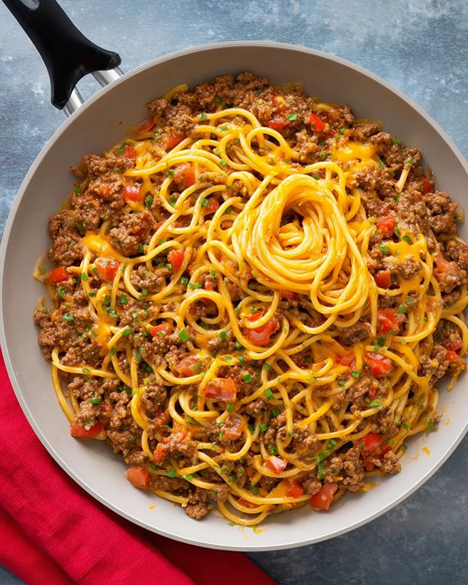 One Pot Taco Spaghetti One