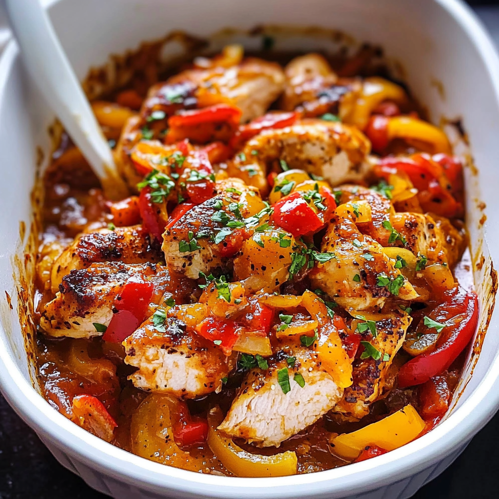 Cajun Chicken with Bell Peppers Serving and storing