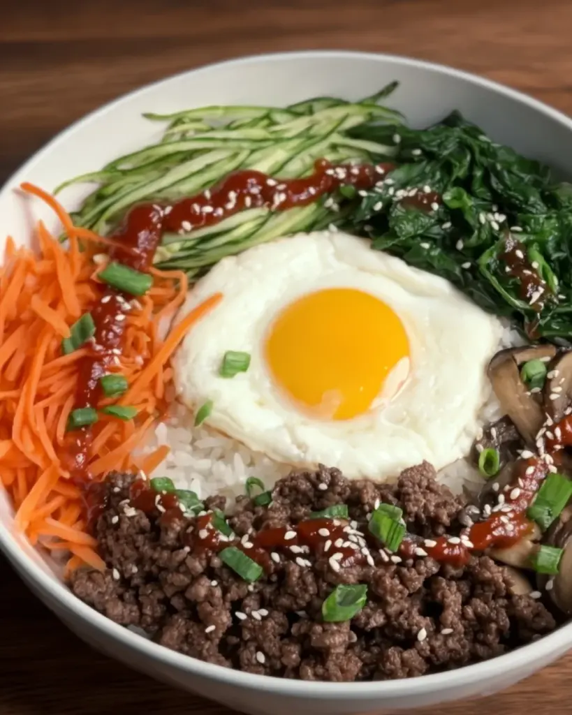 Bibimbap with Ground Beef
