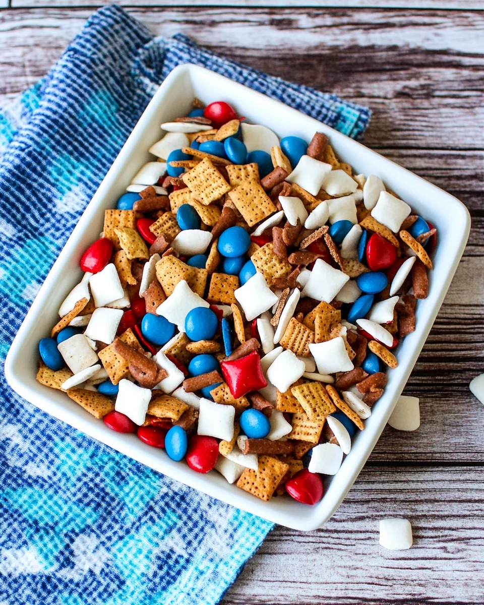 Red white and blue snack mix Red,