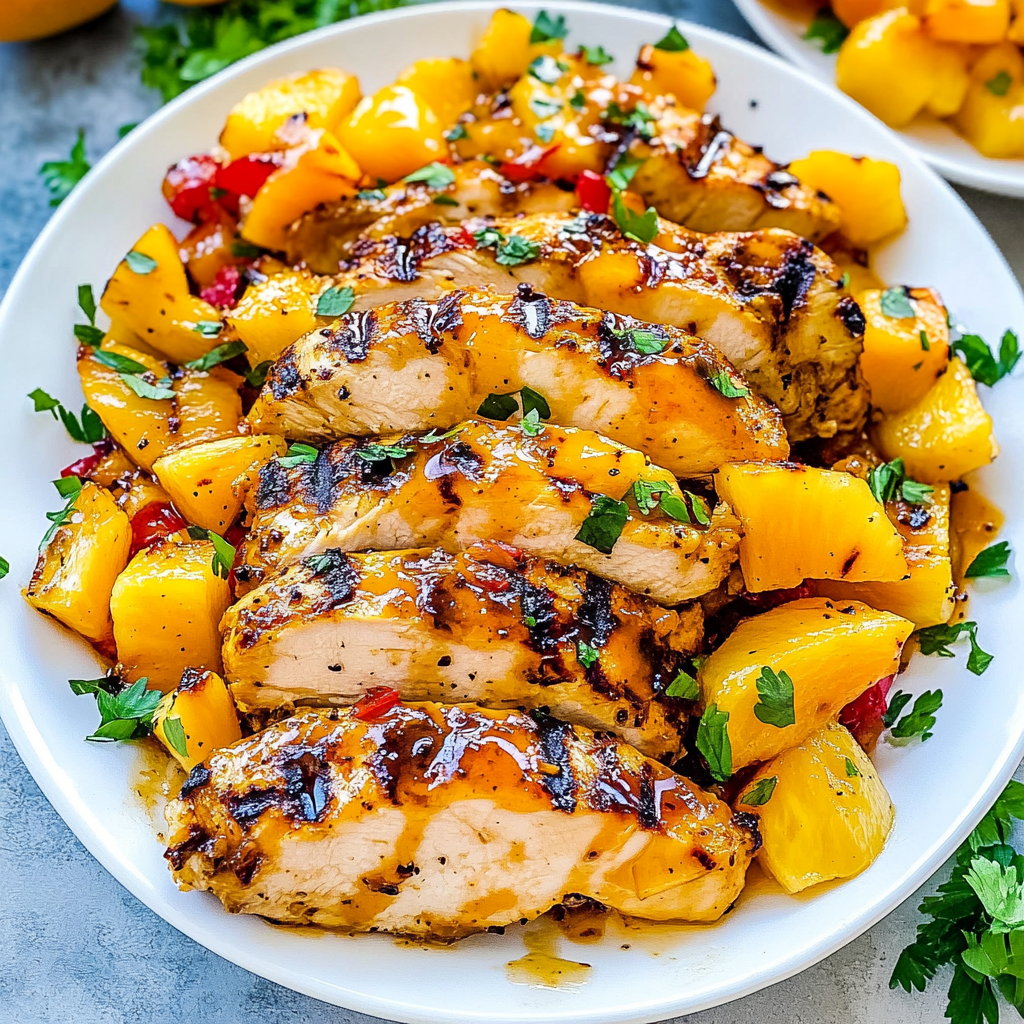 Grilled Mango Pineapple Chicken Recipe preparation