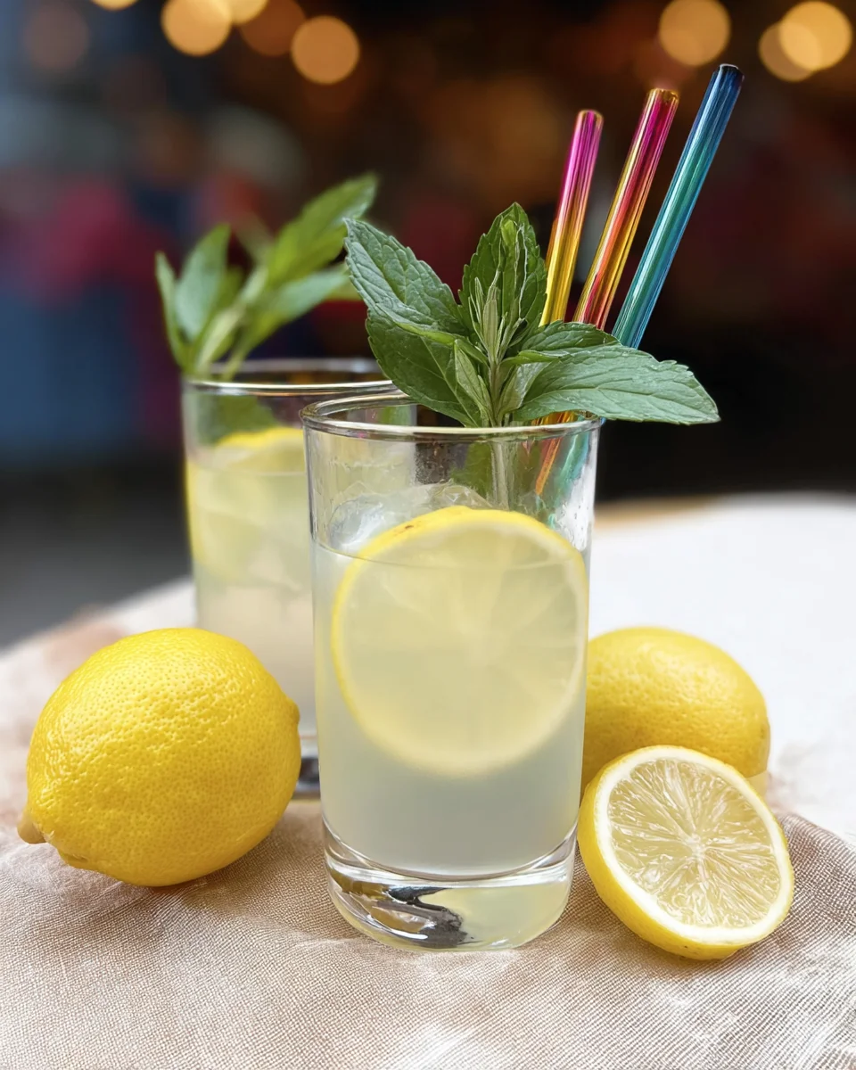 Mint and Rosemary Lemonade with Vanilla Mint