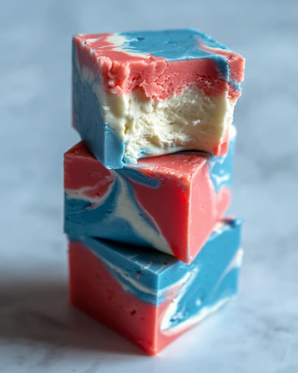 4th of July Tie Dyed Fudge 4th