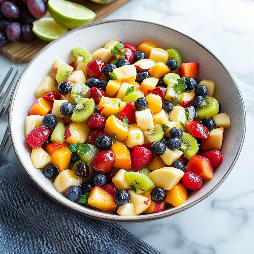 Fruit Salad with Honey Lime Dressing Recipe preparation