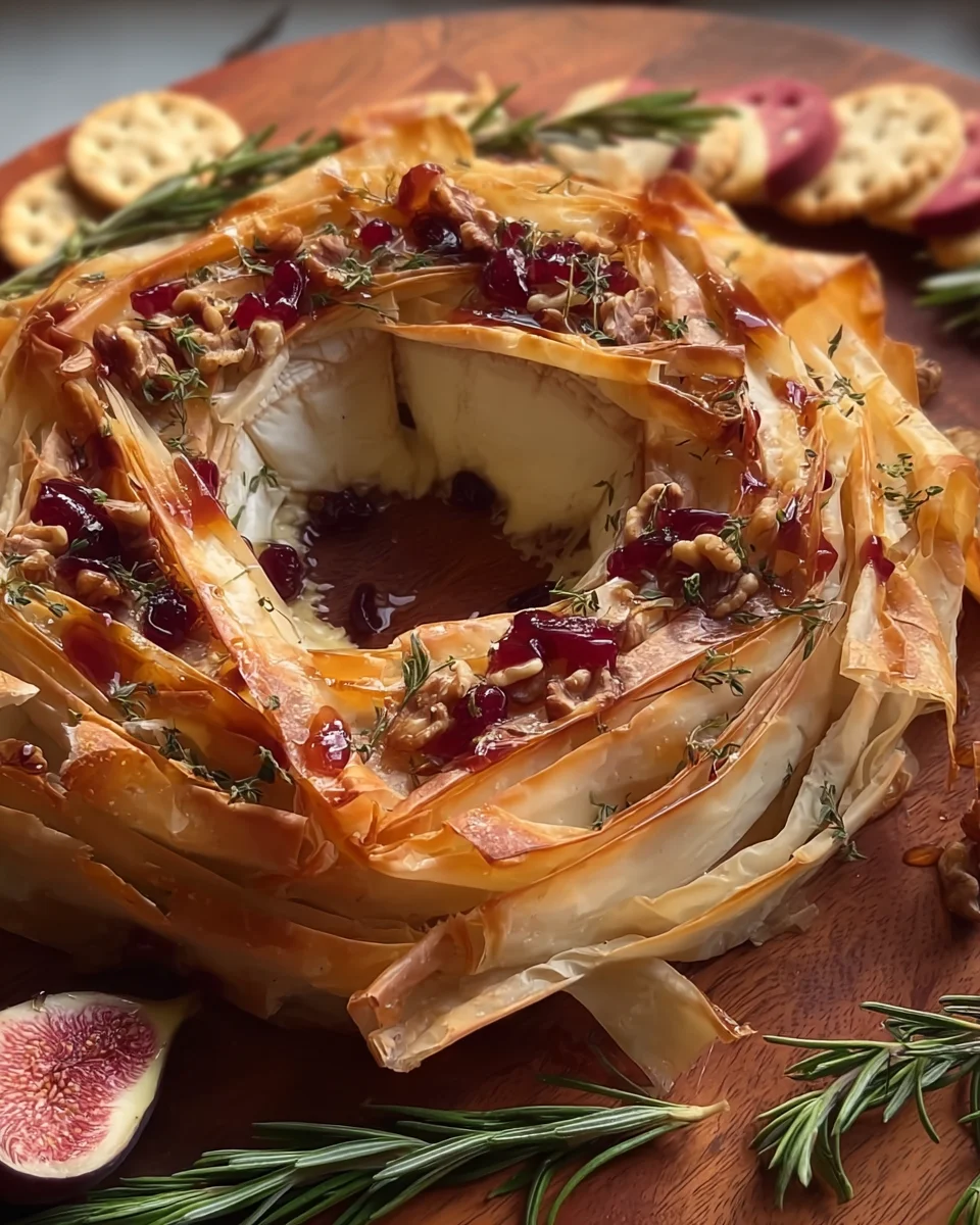 Baked Brie Phyllo Wreath Baked Brie Phyllo Wreath