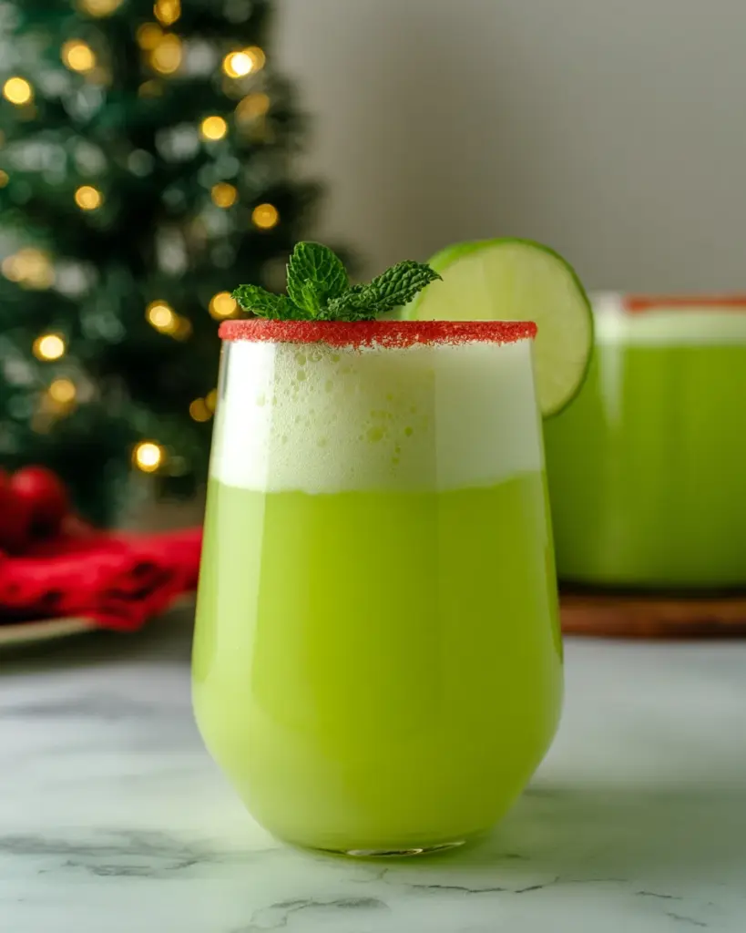 Non-Alcoholic Grinch Mocktail for Christmas Non-Alcoholic Grinch Mocktail for Christmas