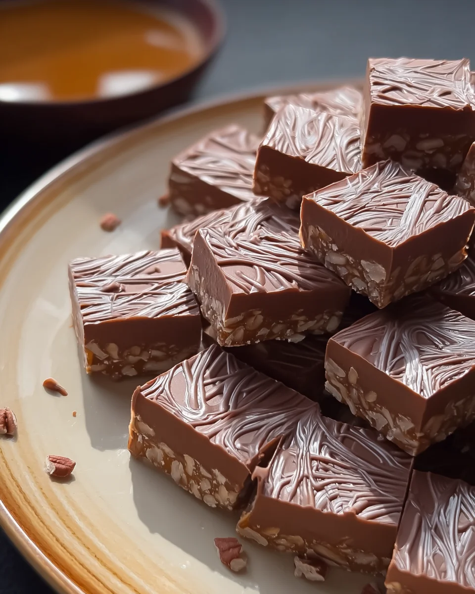 Chocolate Caramel Cookies (No Bake) Chocolate